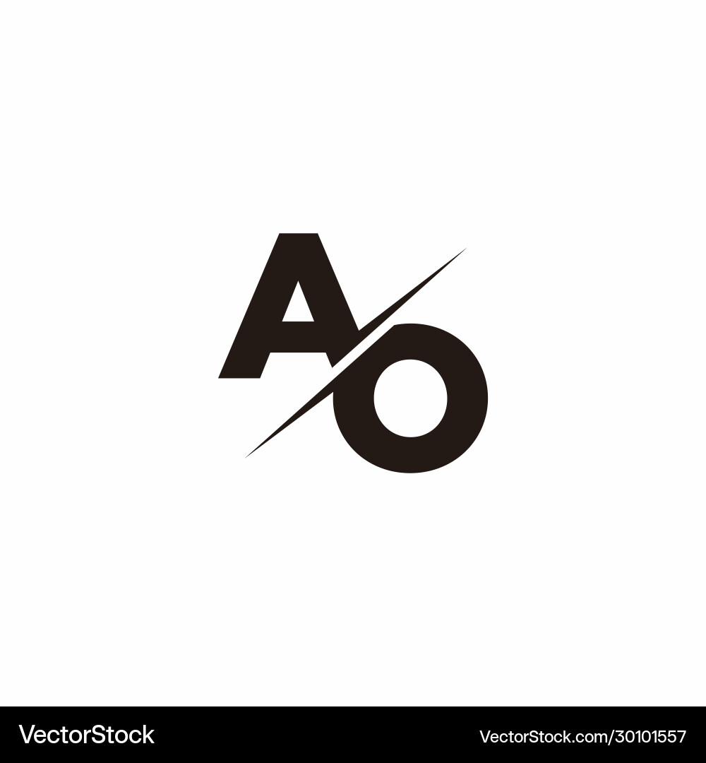 Ao Logo Brief Monogramm Slash mit modernem Vektorbild