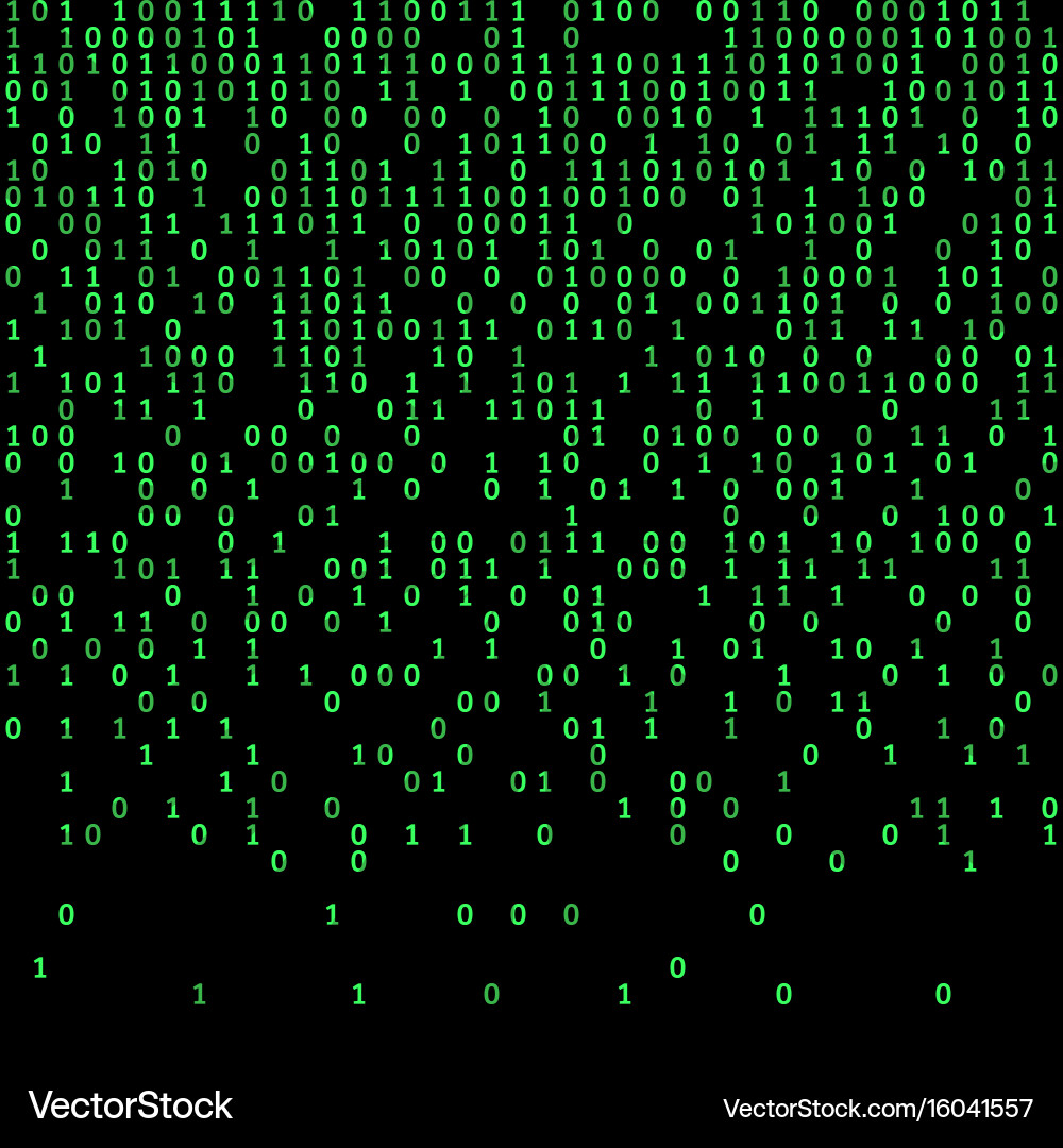 Binary Code Green Digit Display vector image