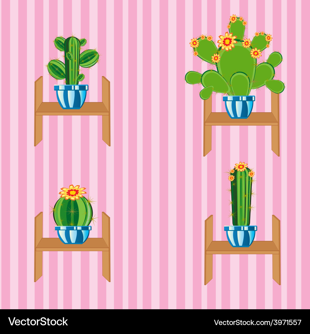 Cactuses on regiment Vector Image
