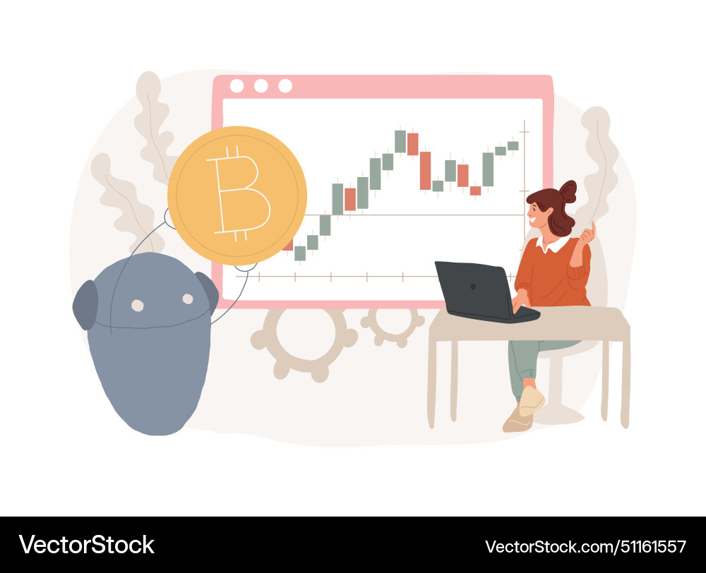 Crypto trading bot isolated concept Crypto trading bot isolated concept vector image