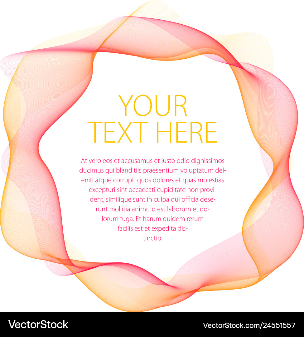 Flowing smooth linear frame in a shape of circle Flowing smooth linear frame in a shape of circle vector image