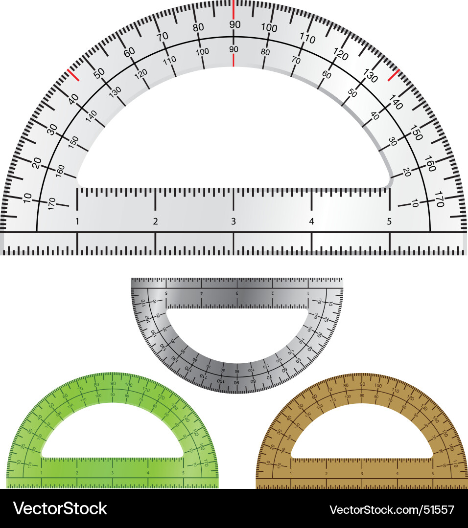 Measuring Tools - Protractor Set vector image
