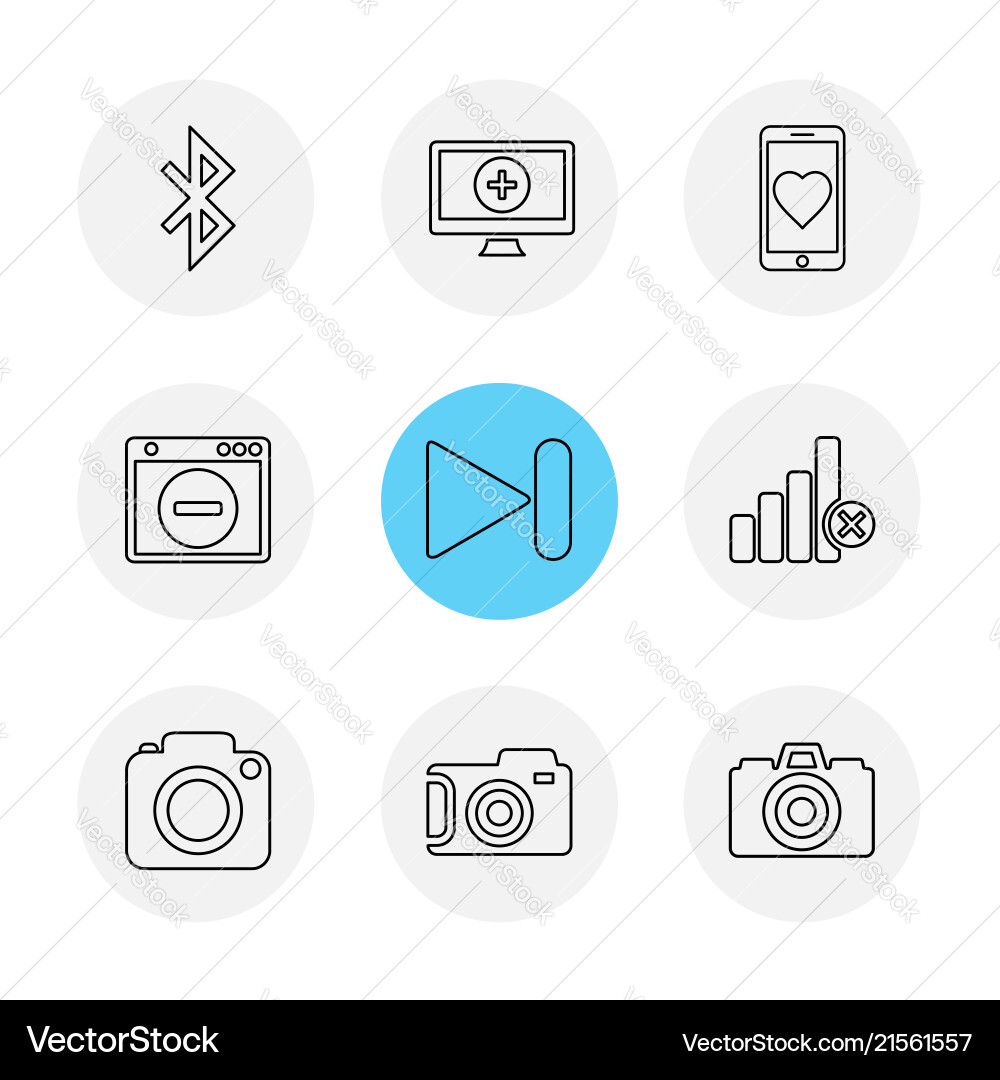 Multimedia user interface camera technology vector image