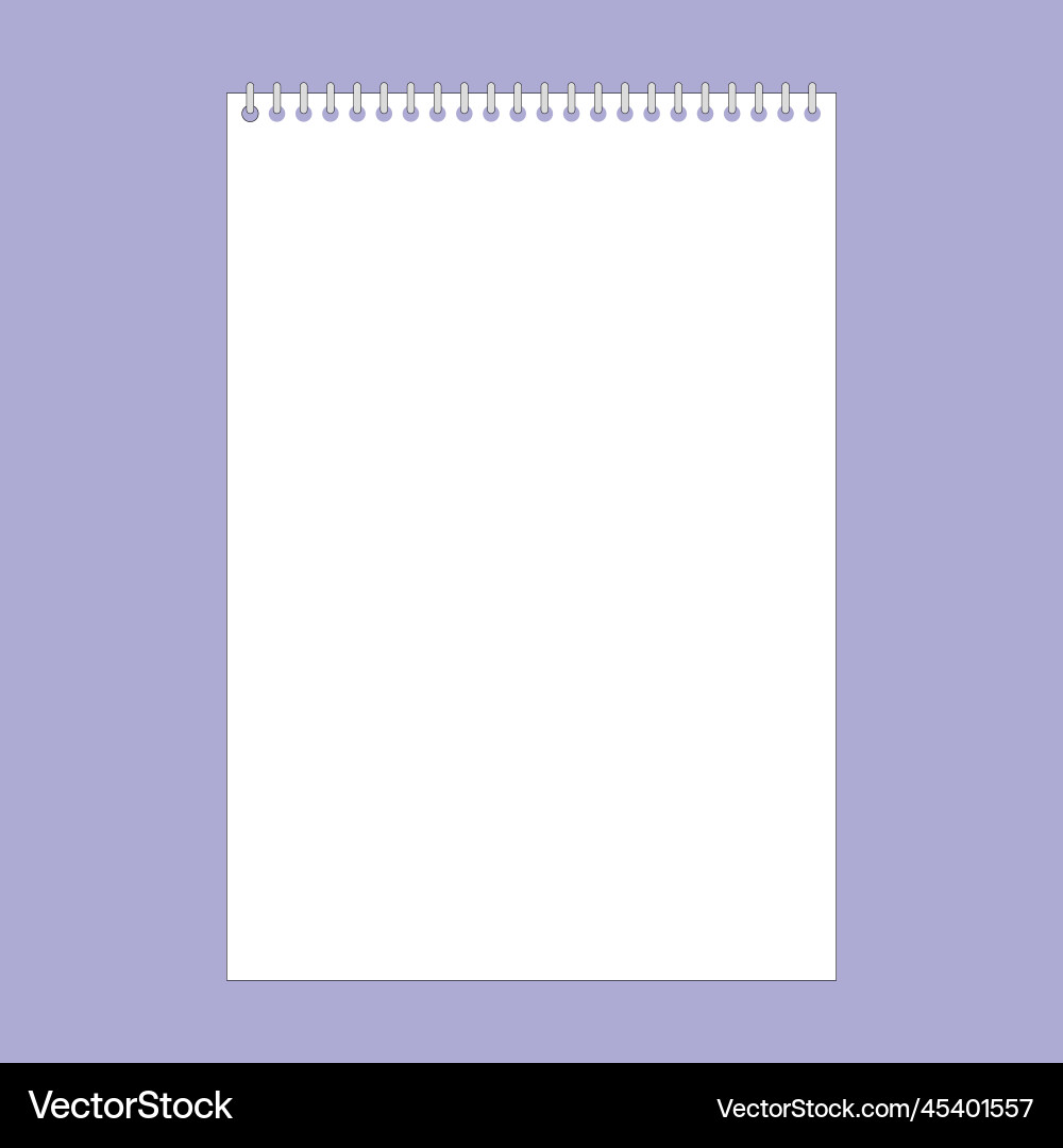 Notebook pages with wire binding realistic paper Notebook pages with wire binding realistic paper vector image