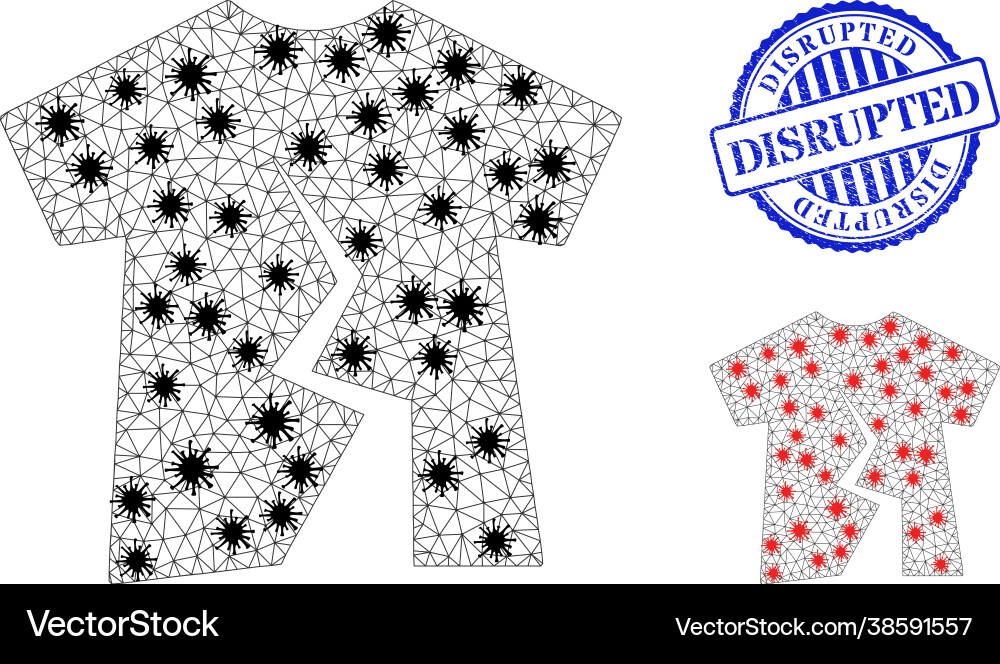 Polygonal Netz gerissene T-Shirt Piktogramme Polygonal Netz gerissene T-Shirt Piktogramme vektorbild