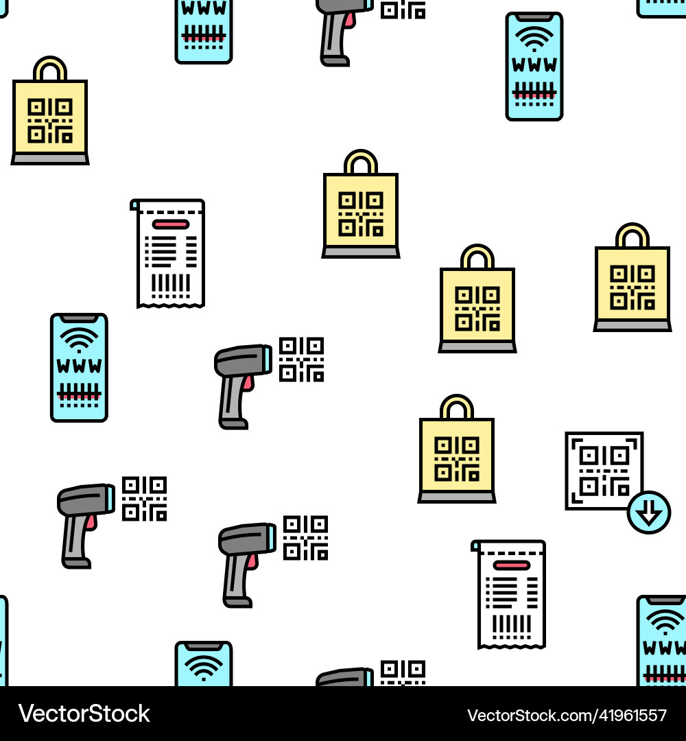 Qr code identification seamless pattern Qr code identification seamless pattern vector image