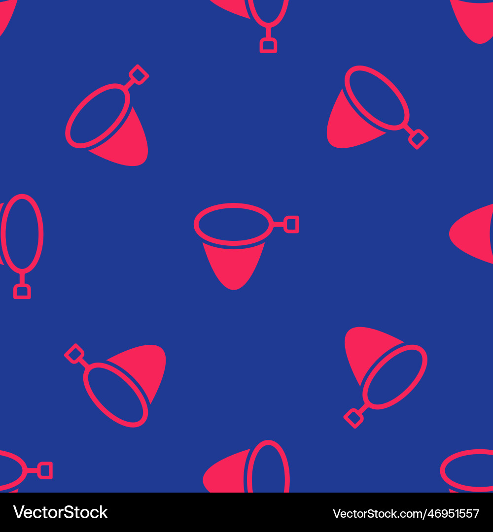 Red fishing net icon isolated seamless pattern vector image
