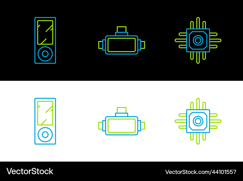 Set line processor music player and virtual Set line processor music player and virtual vector image