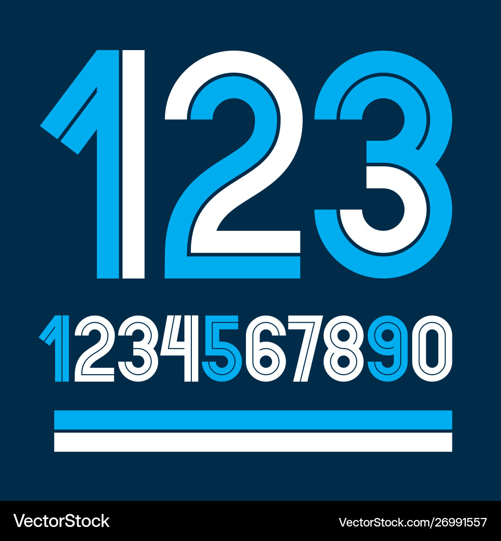 Set numbers made with white lines can be used Set numbers made with white lines can be used vector image