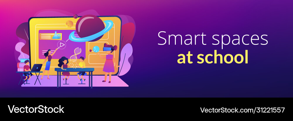 Smart spaces concept banner header Smart spaces concept banner header vector image