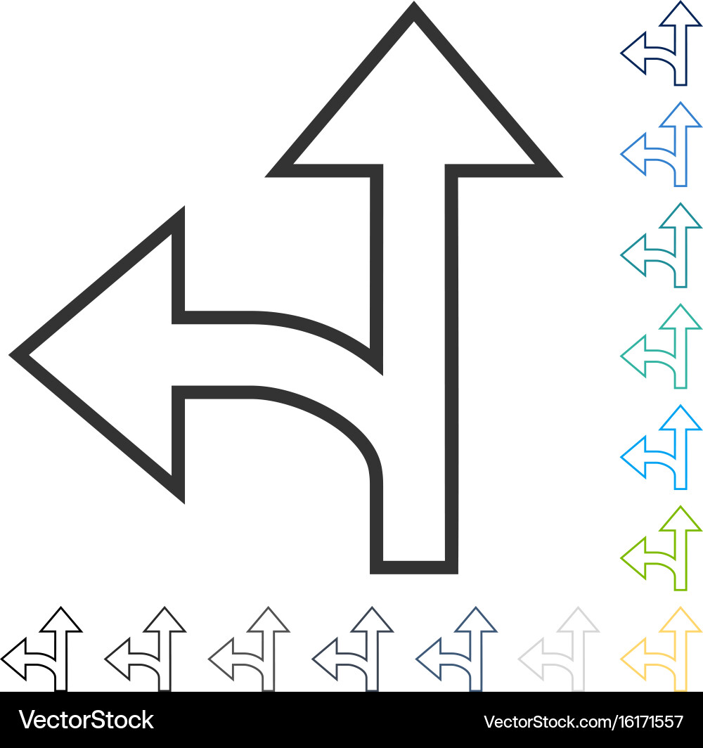 Split direction left forward icon Vector Image