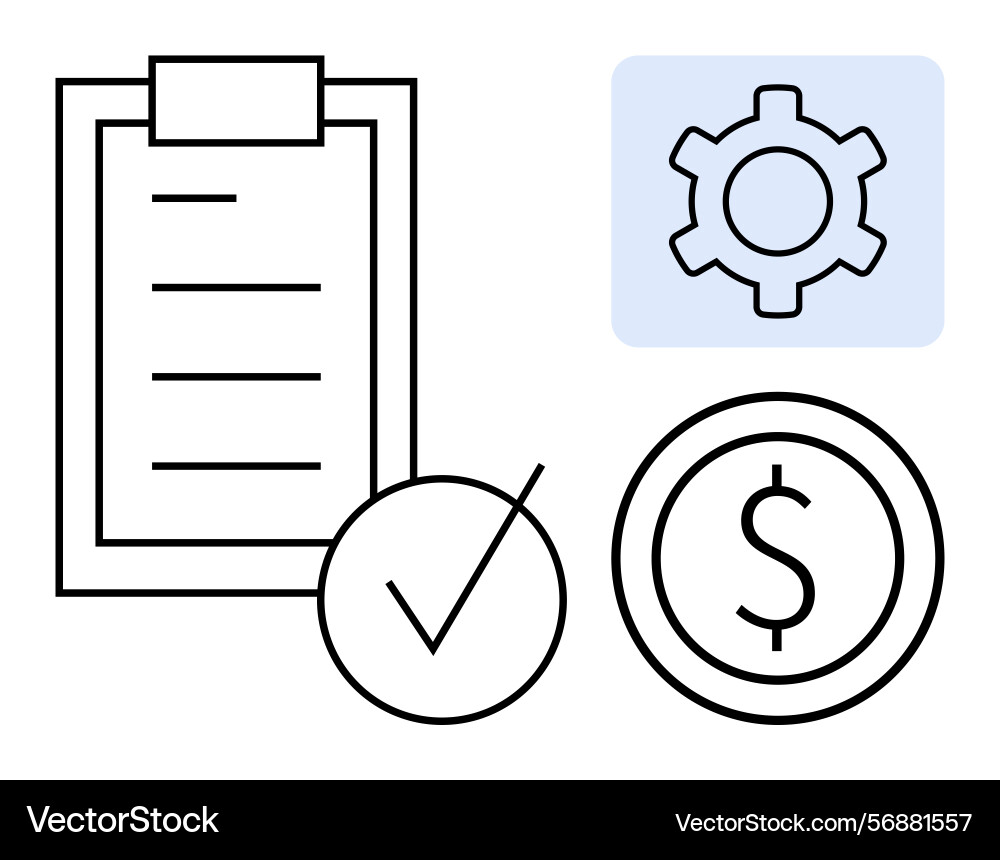 Task completion elements featuring checklist Task completion elements featuring checklist vector image