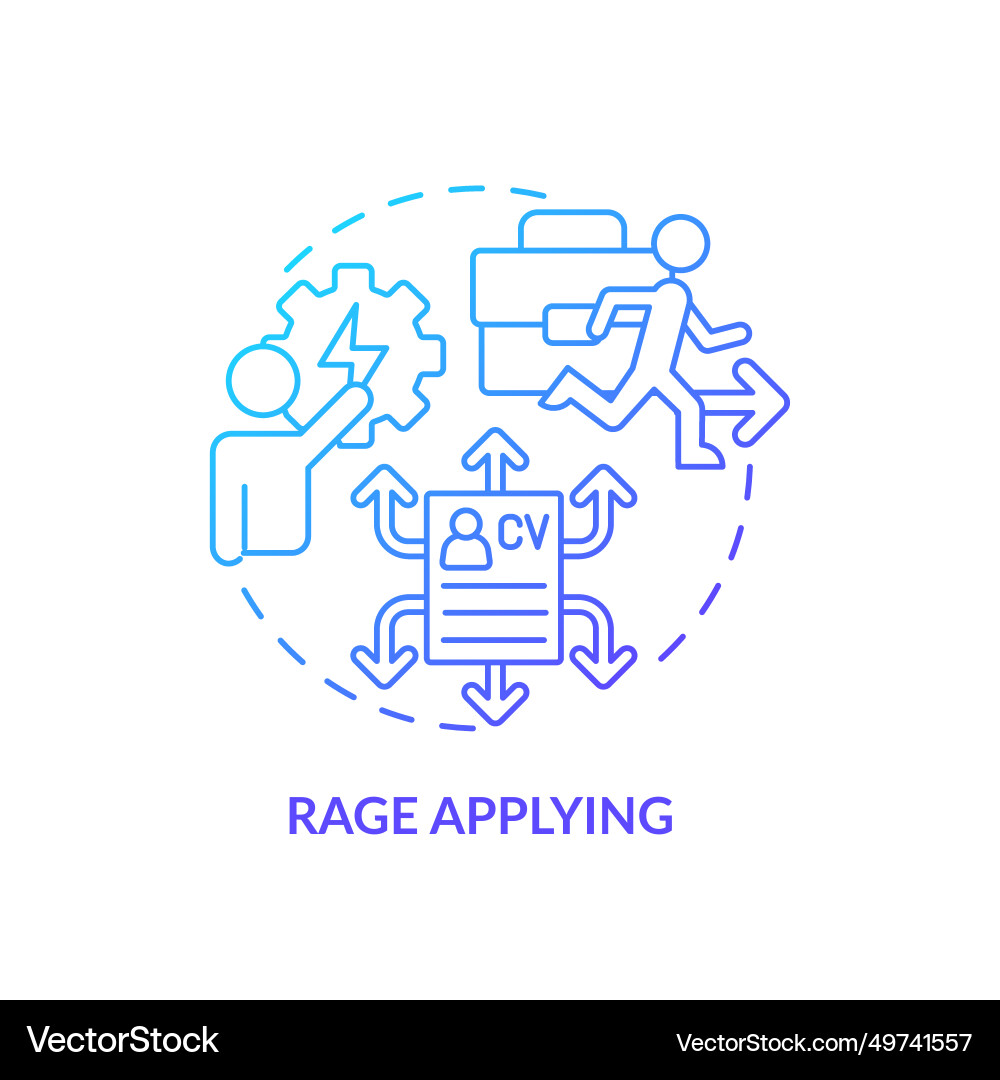 Thin line simple gradient rage applying icon Thin line simple gradient rage applying icon vector image