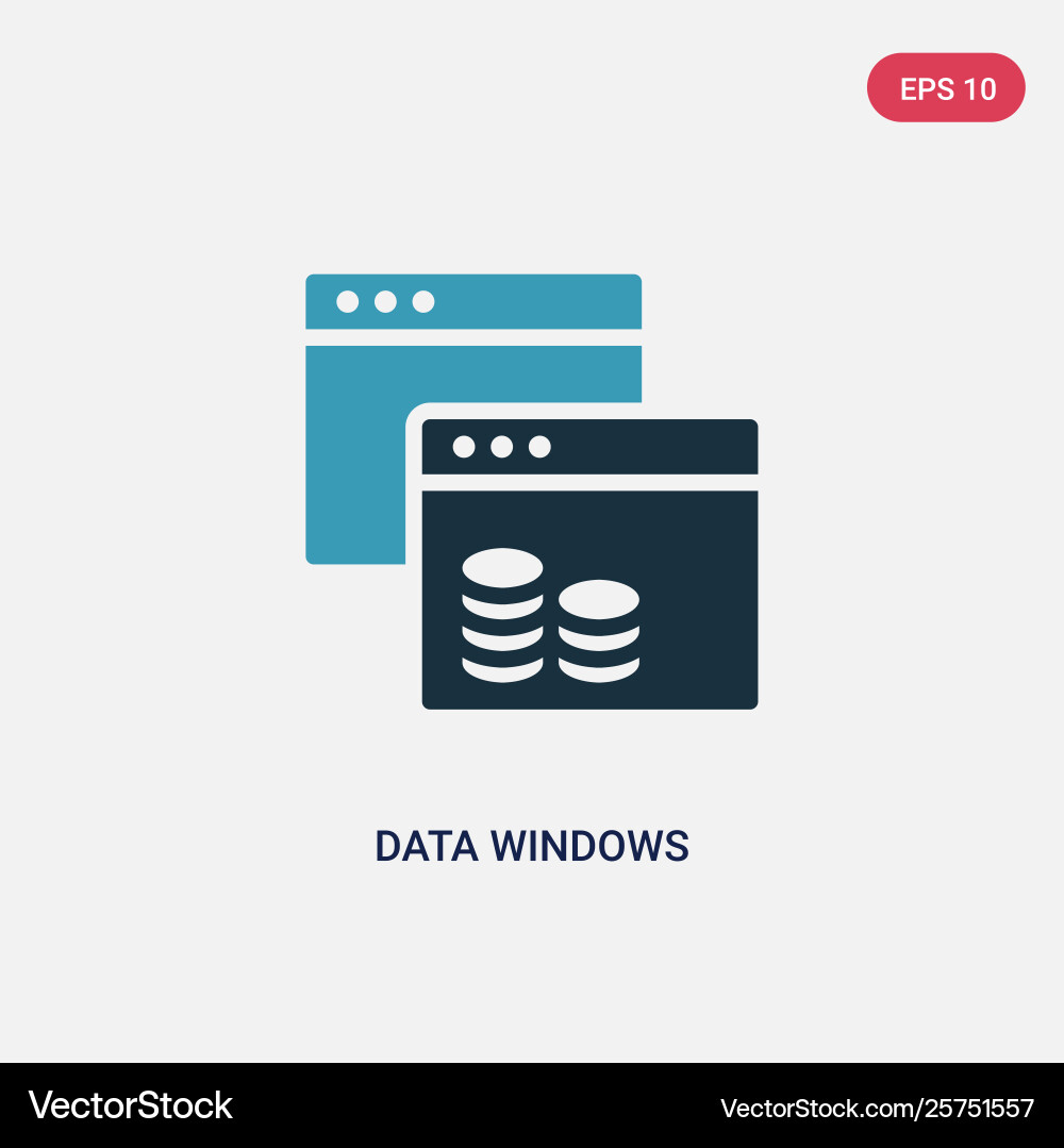 Two color data windows icon from user interface vector image