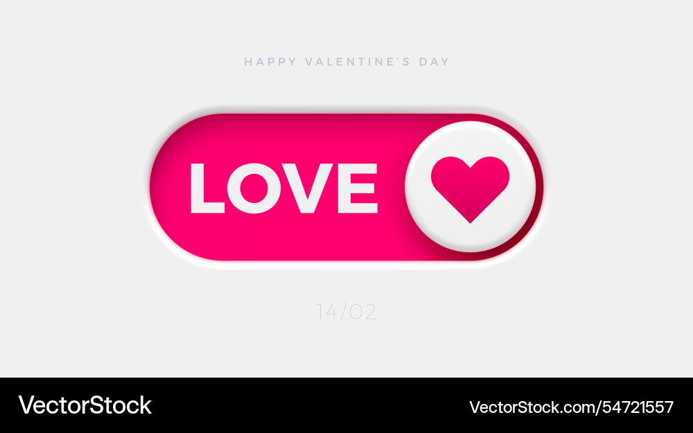 Valentine's Day Toggle Buttons Vector Image