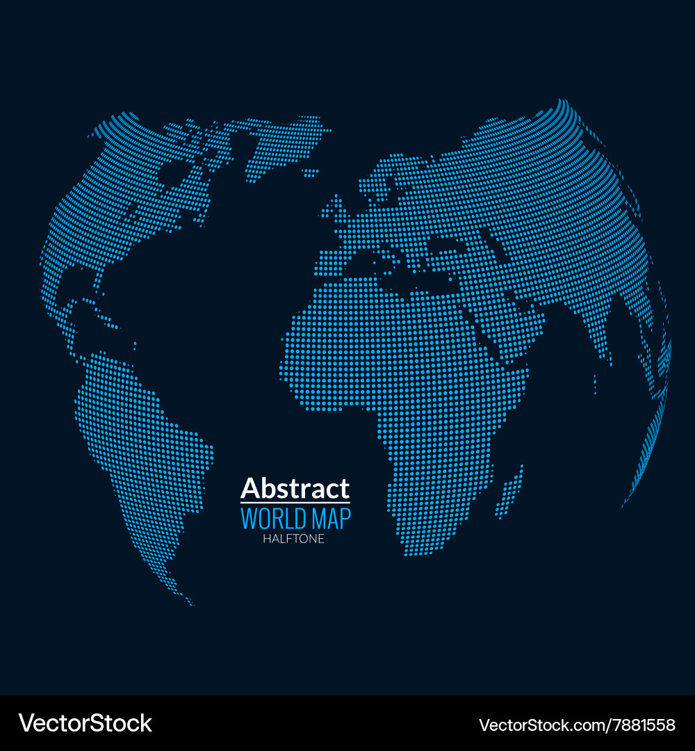 3D Abstract Globe Map with Dots Vector Image