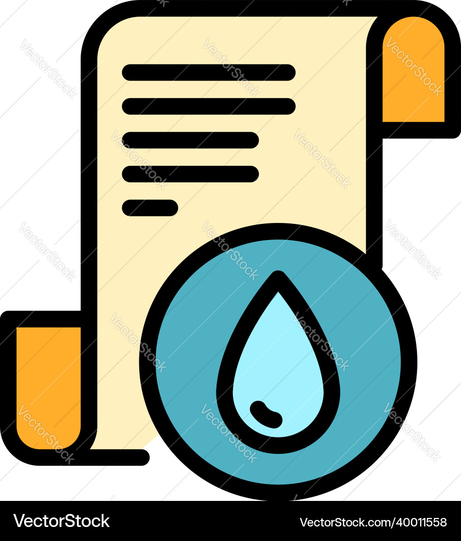 A drop on paper scroll icon color outline Vector Image