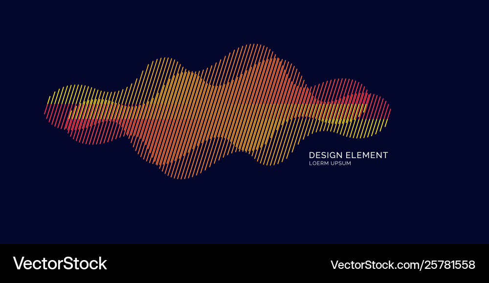 Abstract element with dynamic linear waves vector image