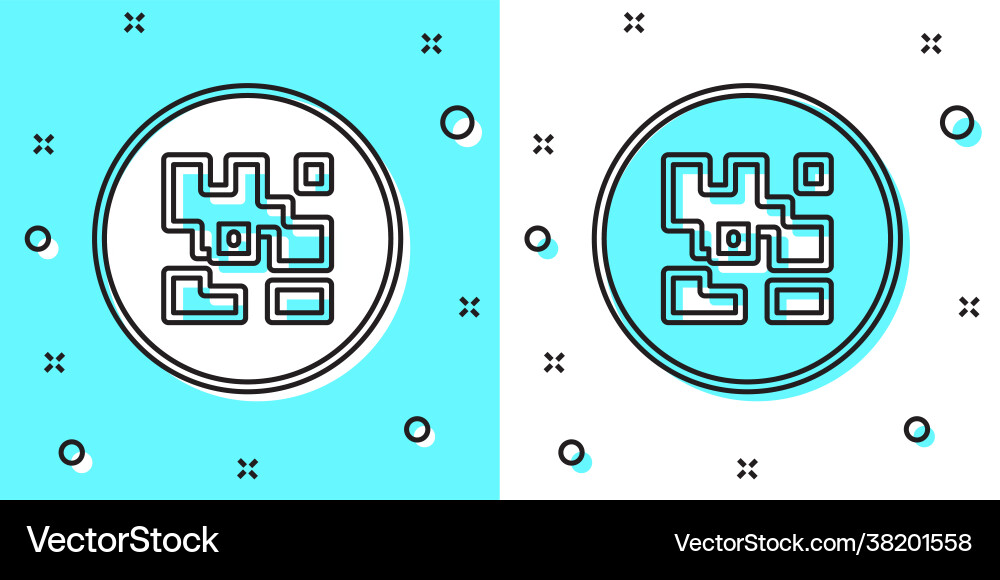 Black line qr code sample for smartphone scanning Black line qr code sample for smartphone scanning vector image