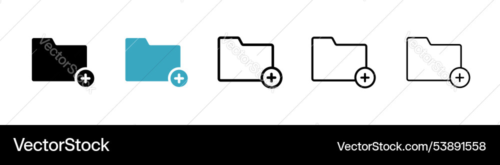 Create folder icon set vector image