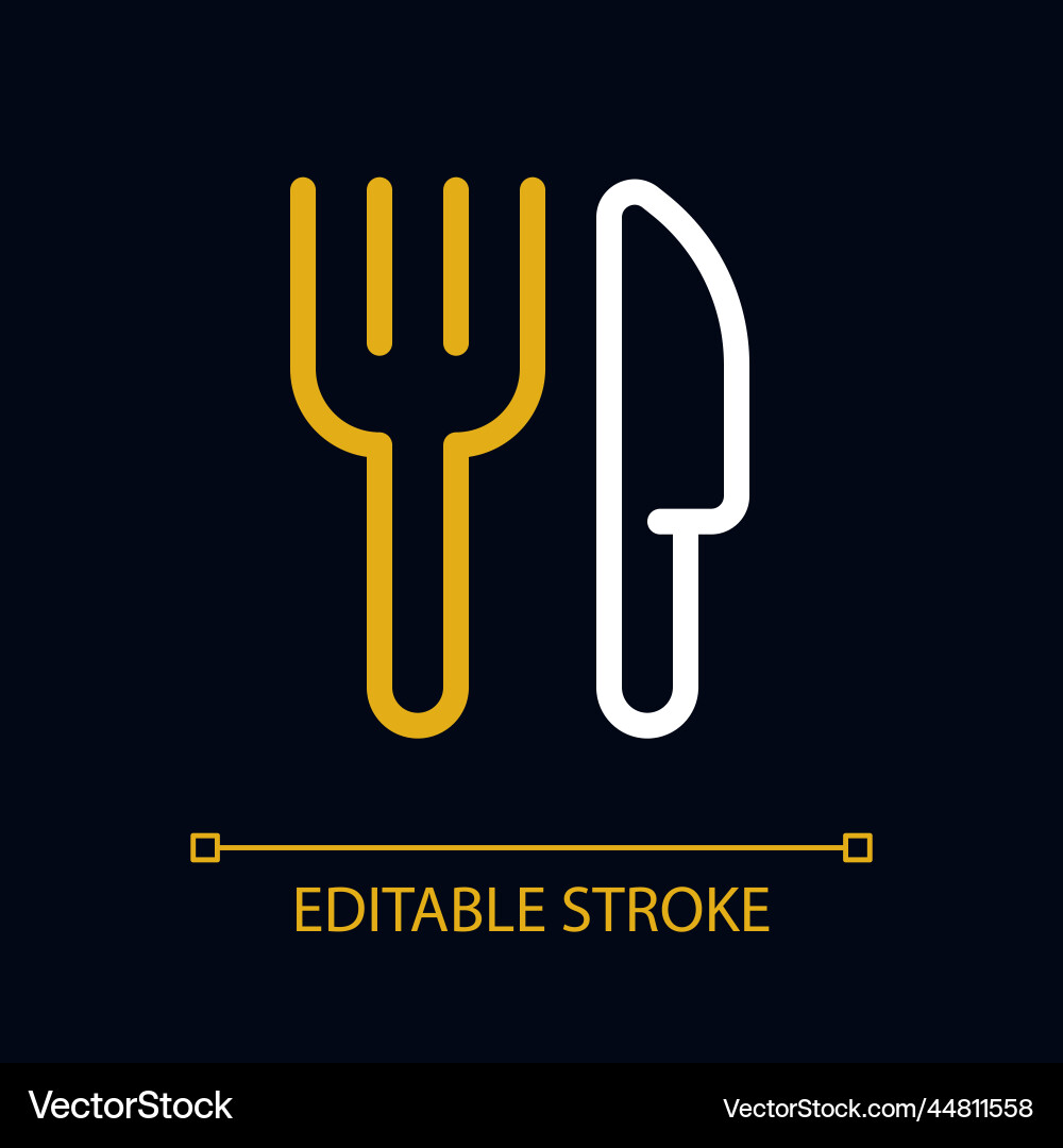 Fork and knife pixel perfect color linear ui icon Fork and knife pixel perfect color linear ui icon Vector Image