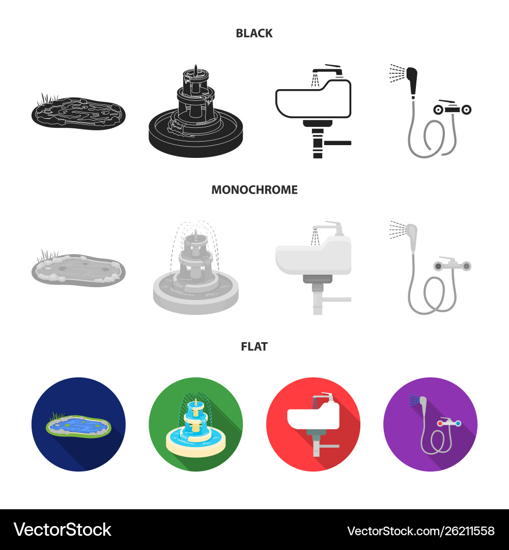 Isolated object water and drop icon collection Vector Image