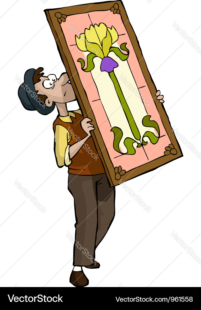 Man with a picture Vector Image