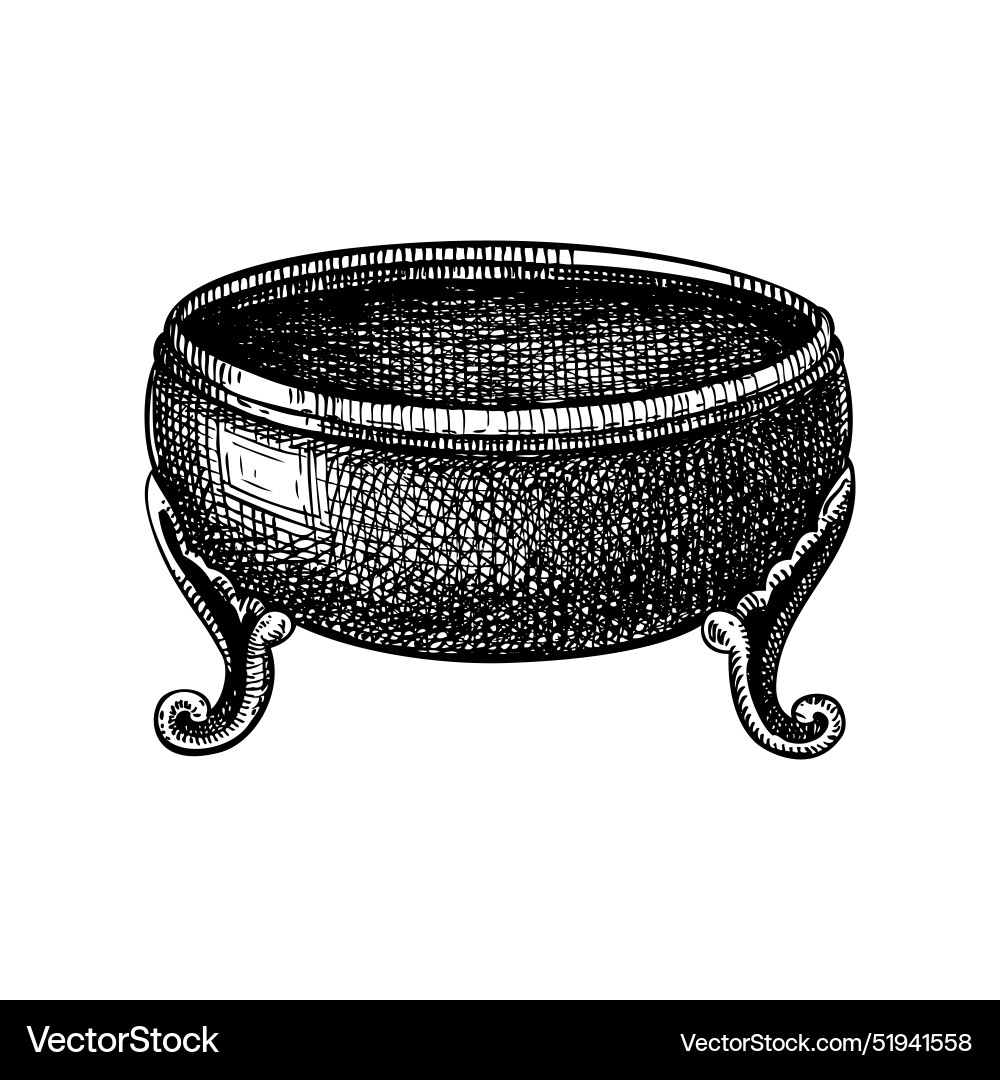 Mit Bowl Skizze Hexerei Jahrgang ha Mit Bowl Skizze Hexerei Jahrgang ha vektorbild