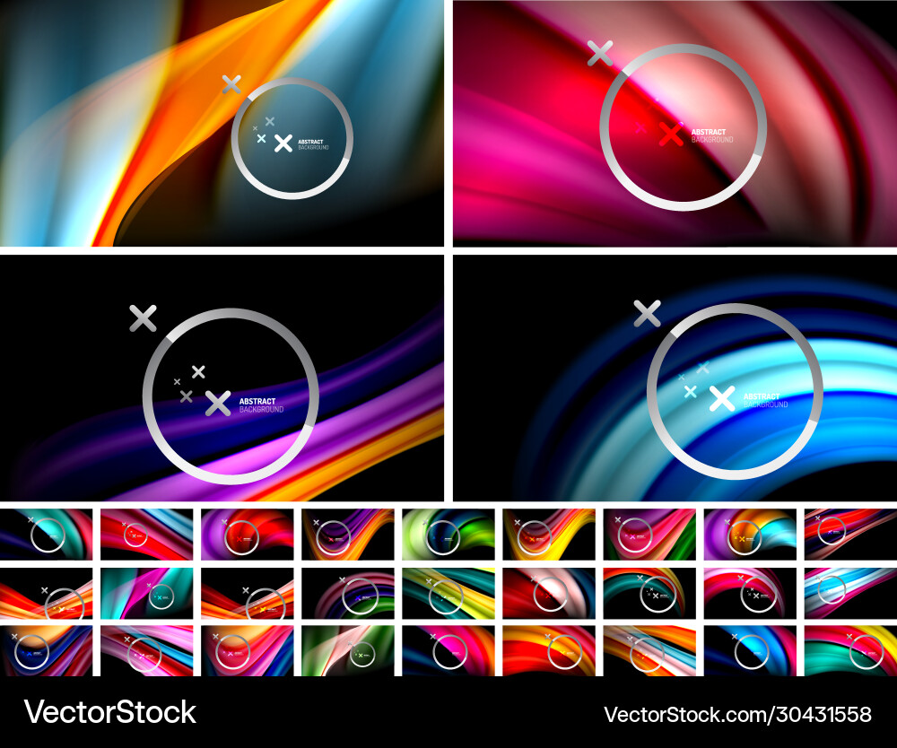 Set swirl curve blurred color lines Set swirl curve blurred color lines vector image