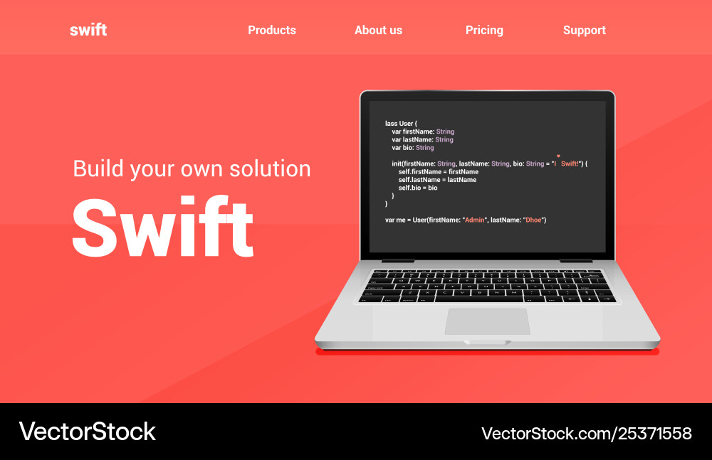 Swift Programmiercode Technologie-Banner vektorbild