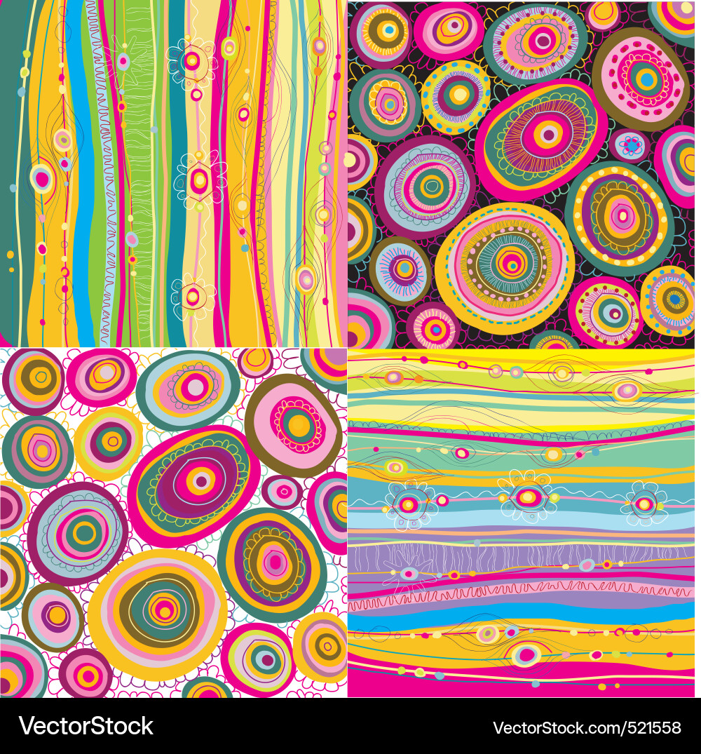 Vibrant Retro Circles Pattern Vector Image