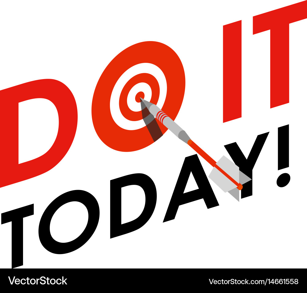 Words do it today with dart instead of o vector image