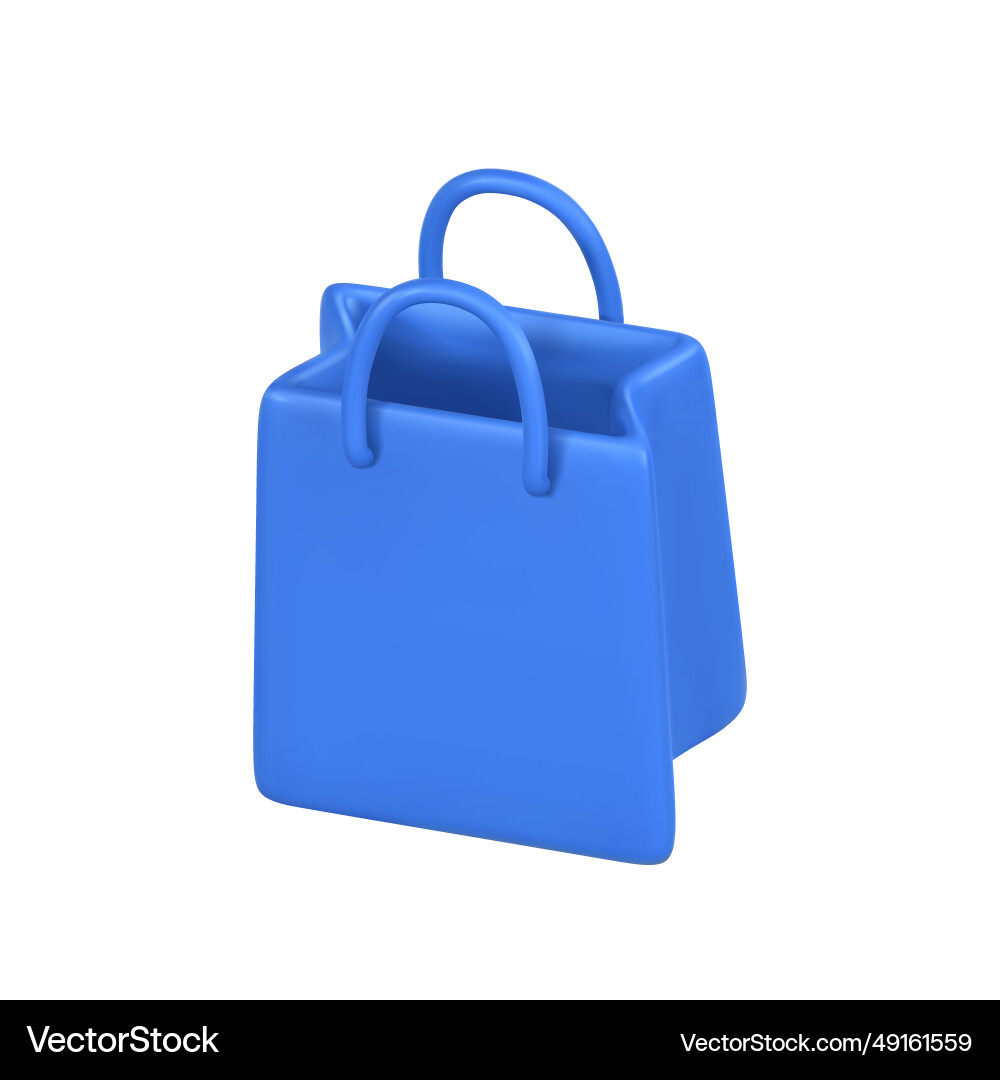 3d leere Einkaufstasche Handtasche im Cartoon-Stil 3d leere Einkaufstasche Handtasche im Cartoon-Stil vektorbild