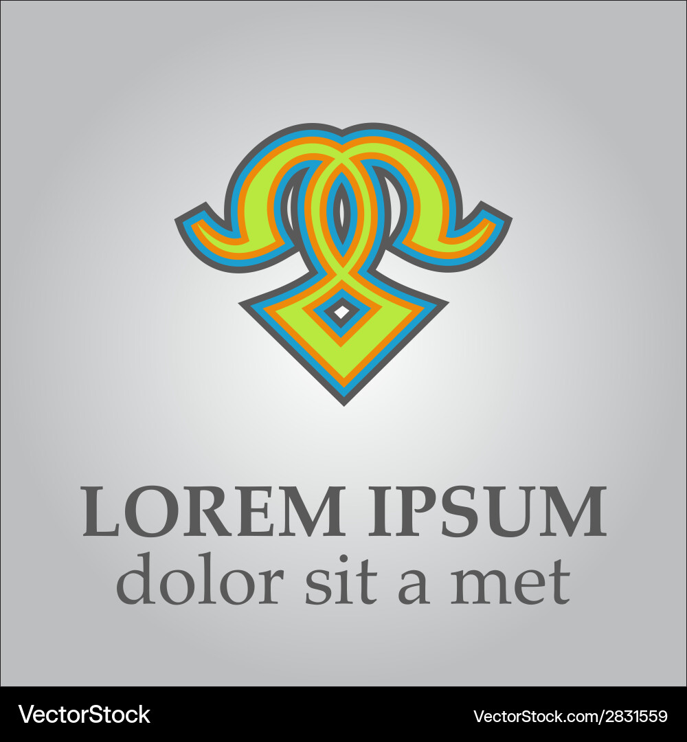 Abstract loop logo template vector image