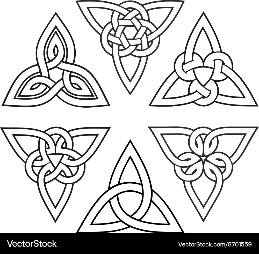Celtic Trinity Knot Collection vector image