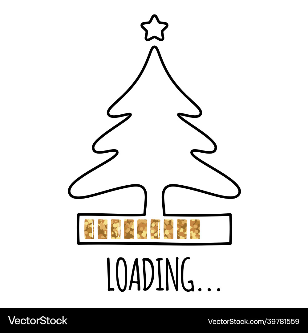 Christmas tree loading bar vector image