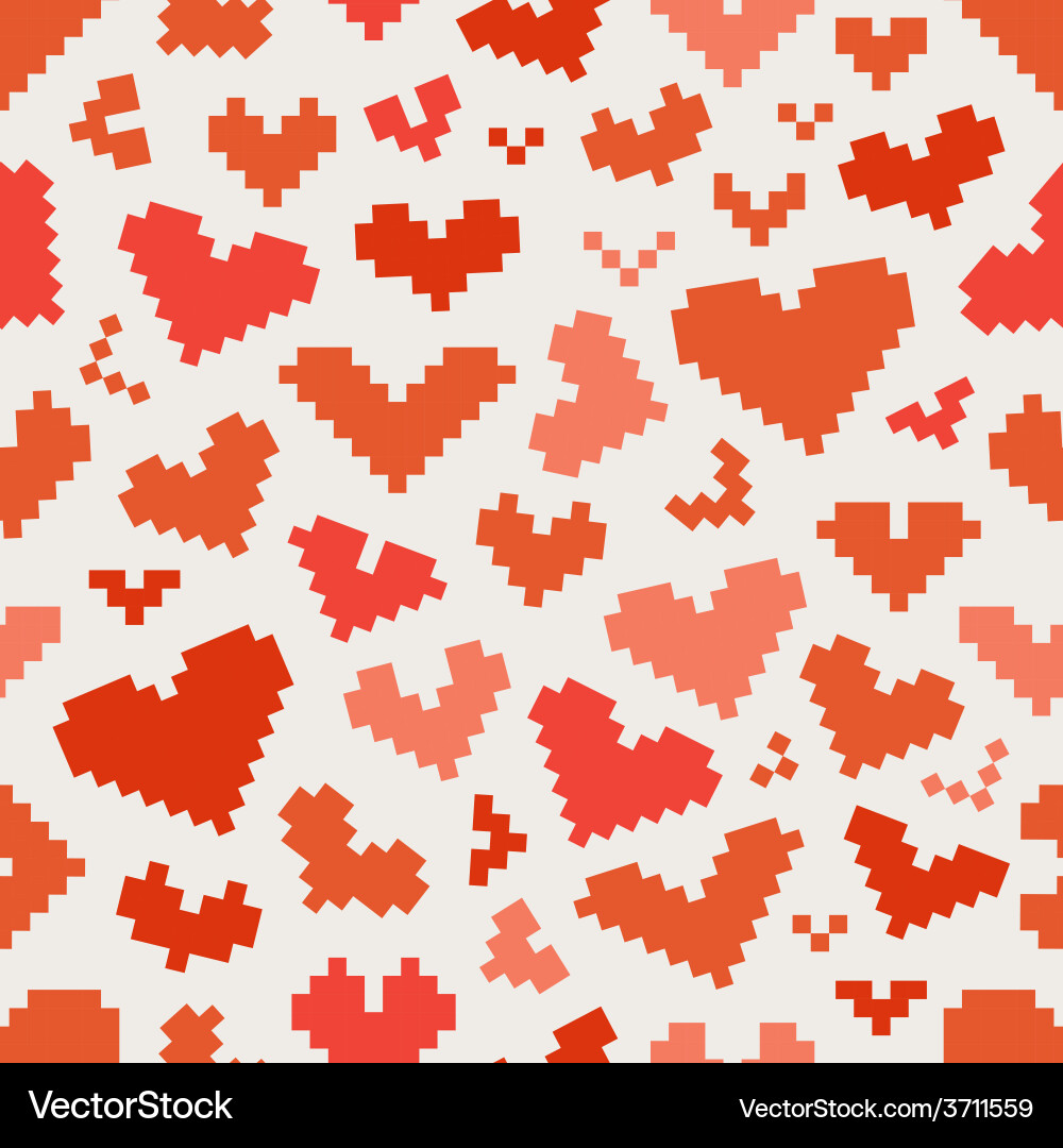 Different abstract heart icons seamless pattern Vector Image
