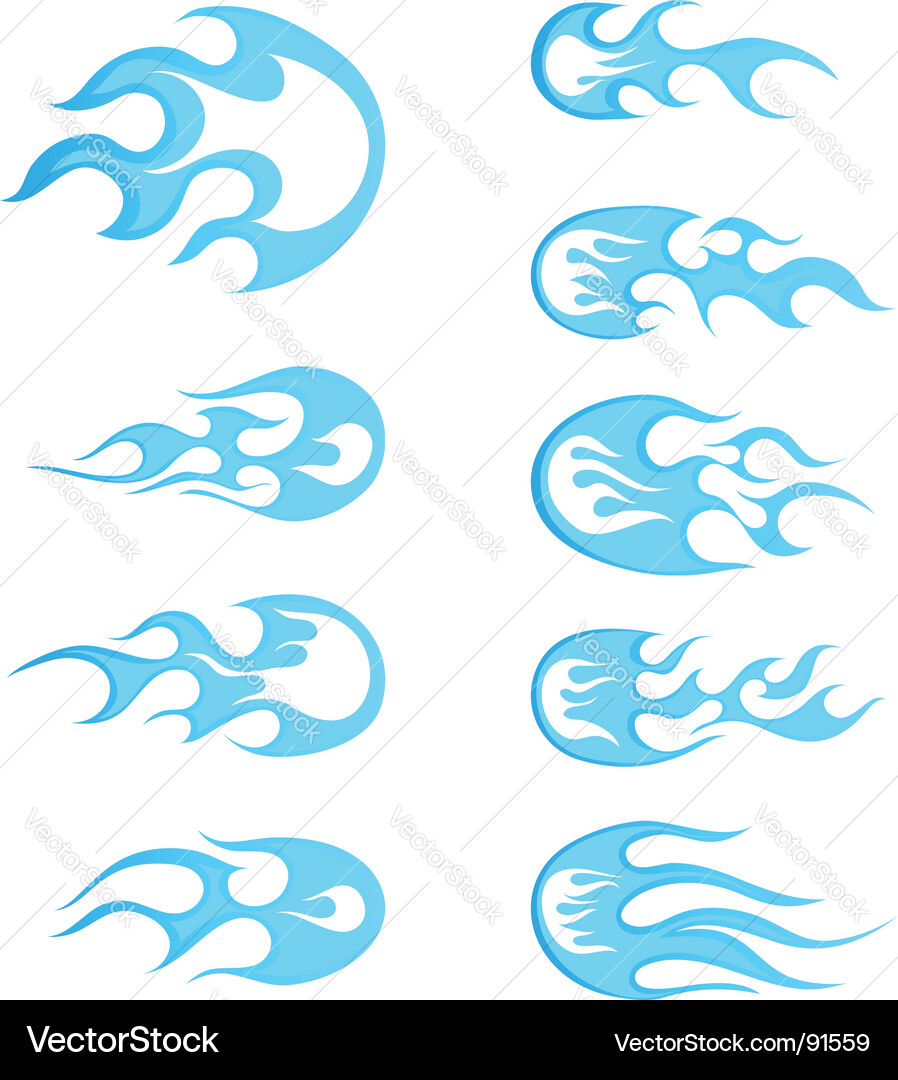 Fire patterns set vector image