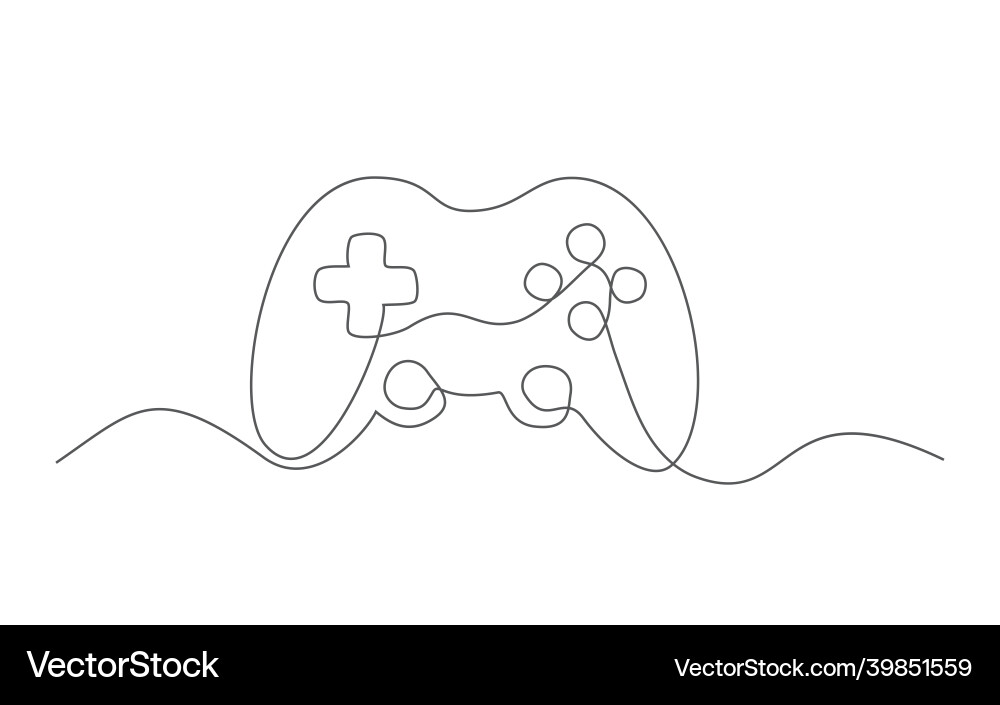 Game controller one line drawing Game controller one line drawing vector image