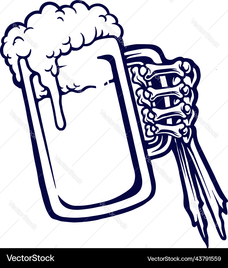 Halloween Bones & Beer Vector Image