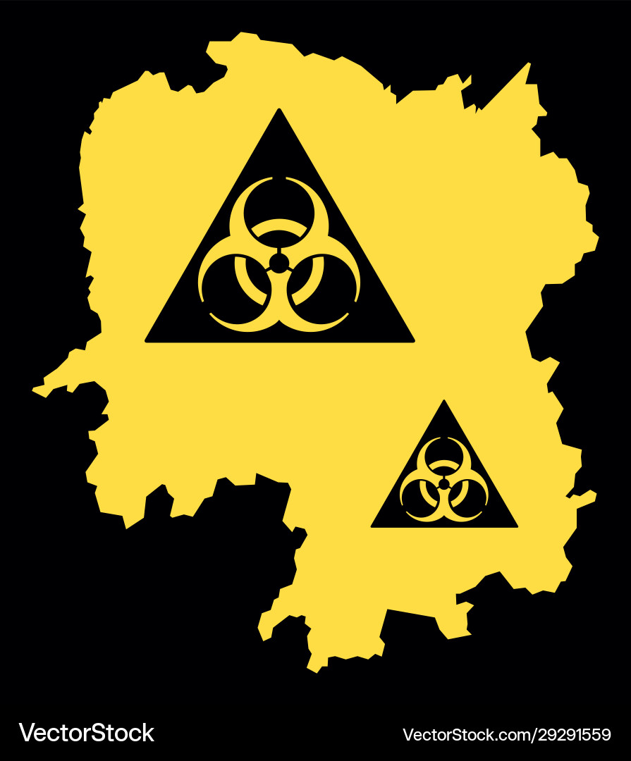 Hunan province map china with biohazard virus Hunan province map china with biohazard virus vector image
