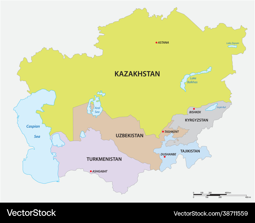 Средняя азия на карте со странами