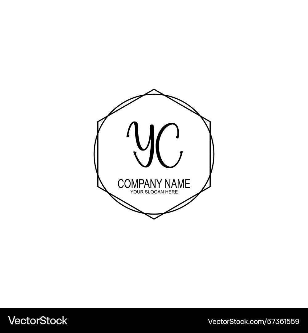 Minimalist handwritten yc initial logos with soft Minimalist handwritten yc initial logos with soft Vector Image