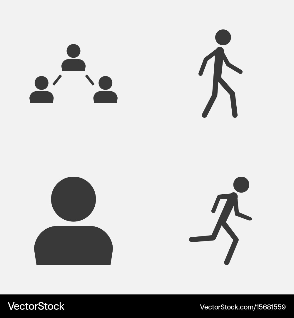 Person icons set collection of running user vector image