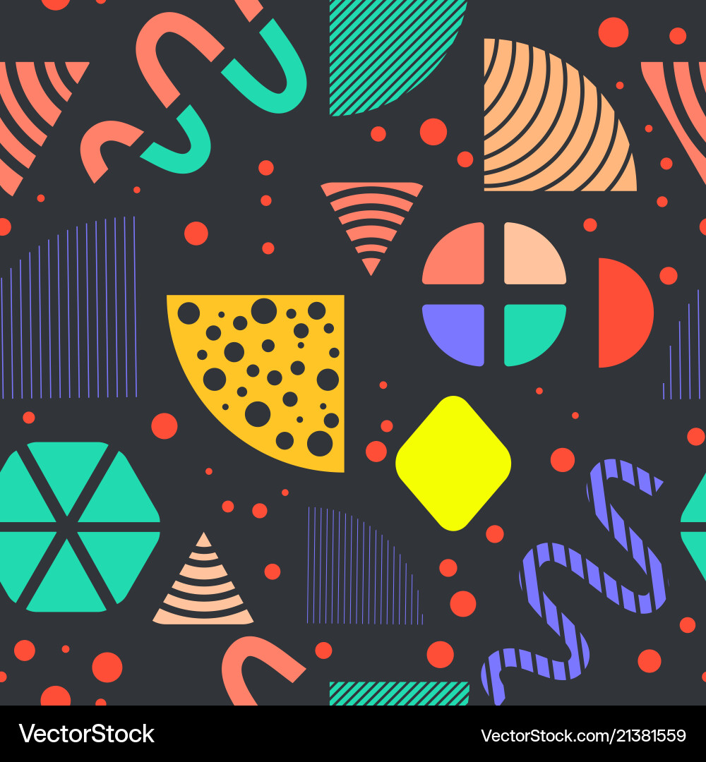 Seamless pattern made in memphis style Seamless pattern made in memphis style vector image