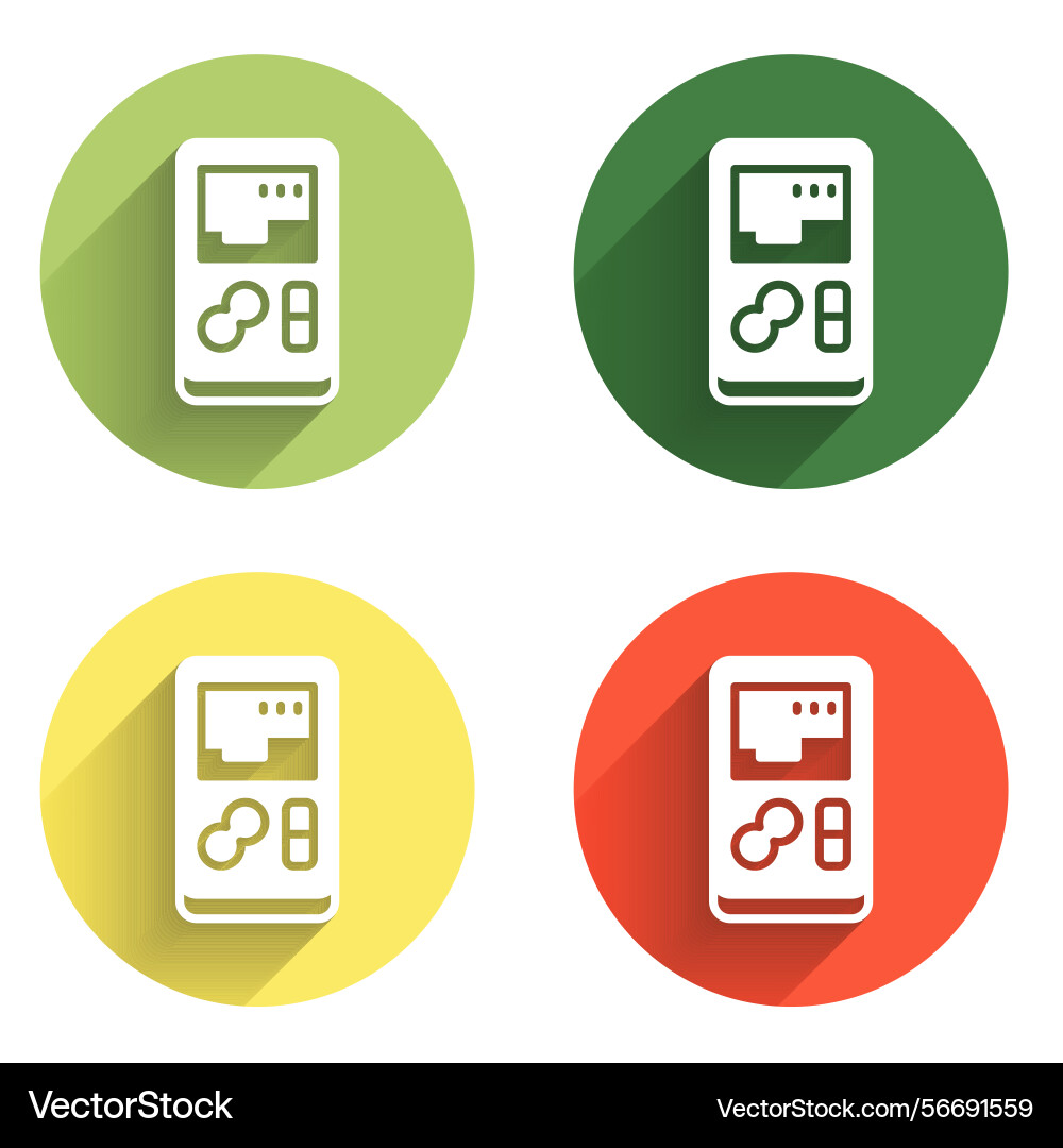 Set portable video game console icon isolated Vector Image
