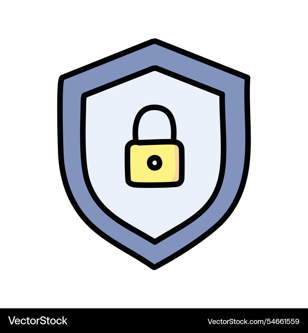 Shield with padlock security isolated icon design vector image