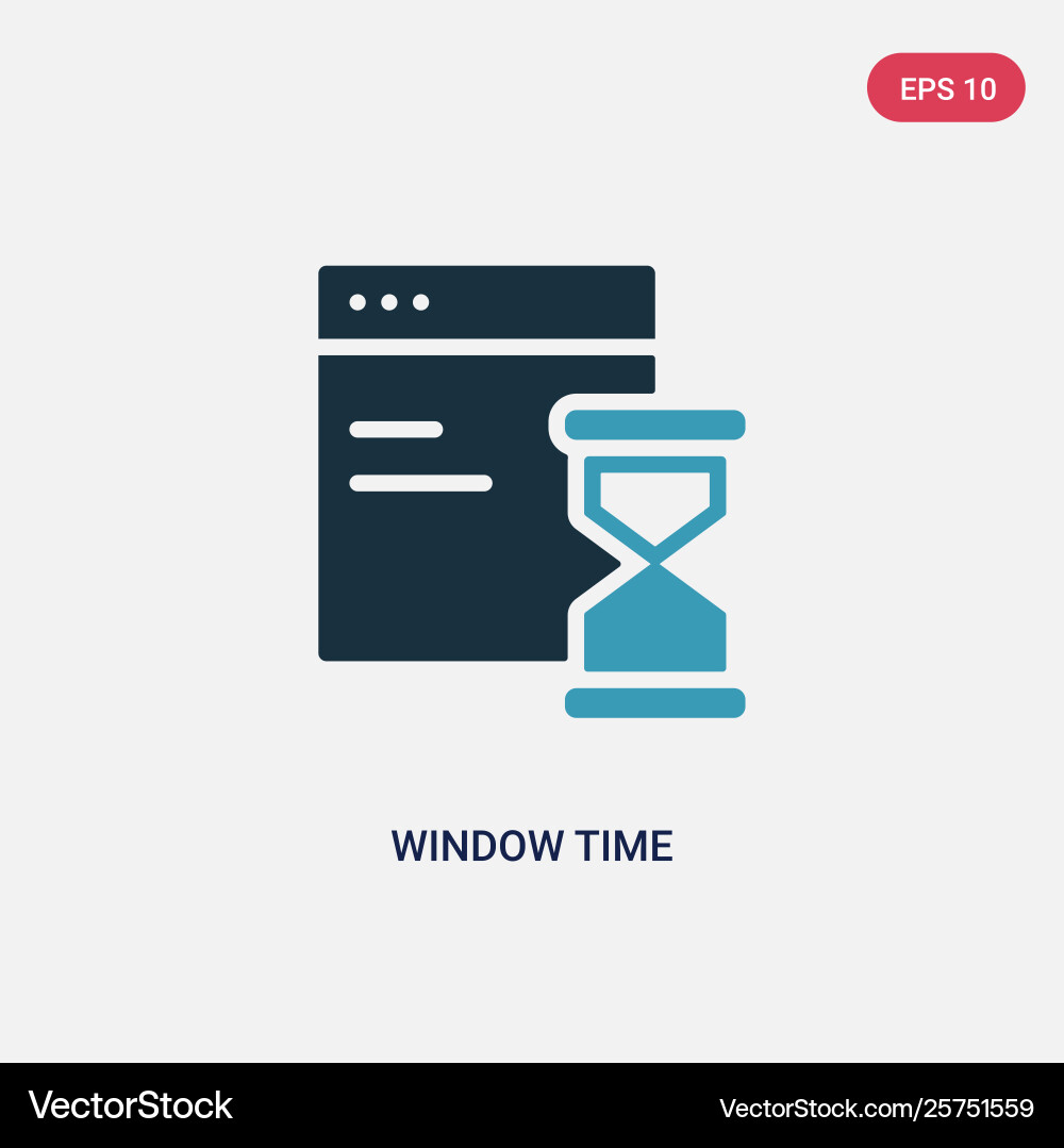 Two color window time icon from user interface Vector Image