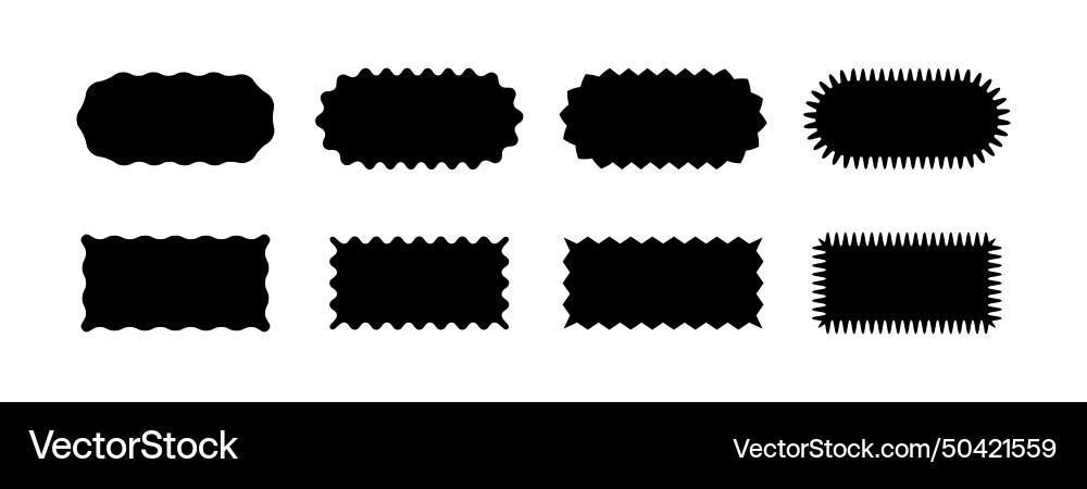 Wavy edge rounded shape icon frame with zigzag Wavy edge rounded shape icon frame with zigzag vector image