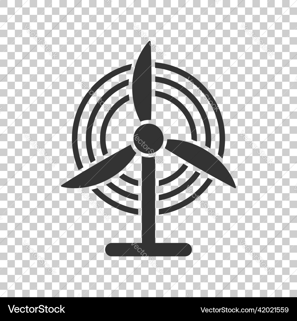 Wind power plant icon in flat style turbine Wind power plant icon in flat style turbine vector image
